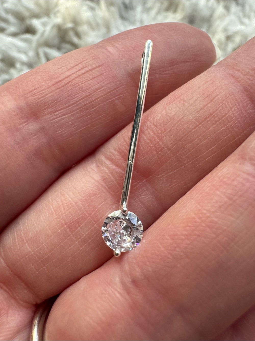 Silver Tone CZ Pendant